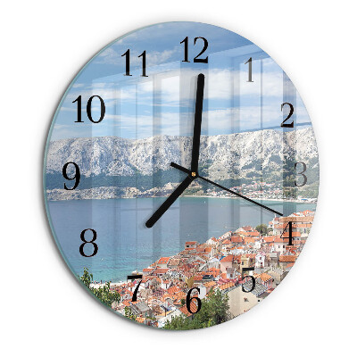 Okrúhle sklenené hodiny Záliv