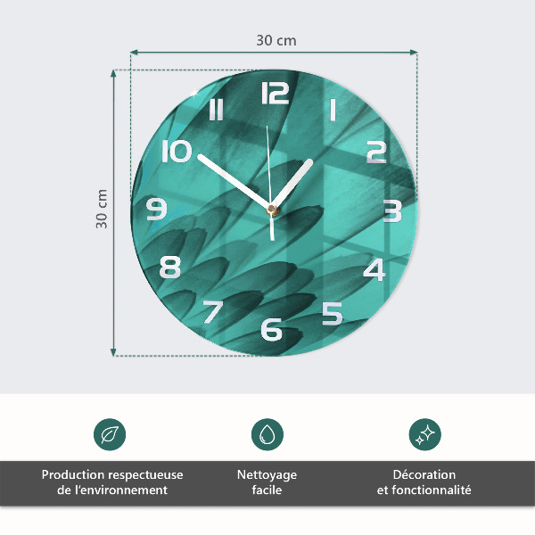 Okrúhle sklenené hodiny Kvety