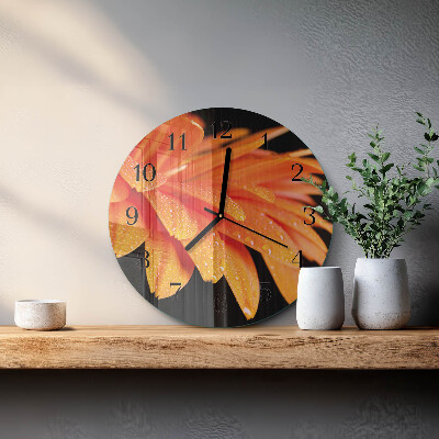 Okrúhle sklenené hodiny Gerbera