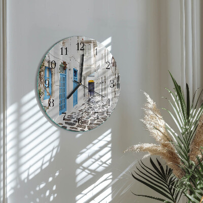 Okrúhle sklenené hodiny Santorini