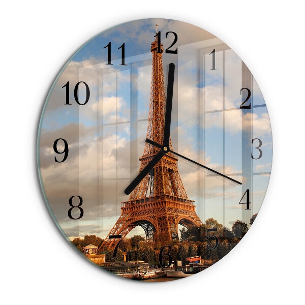 Okrúhle sklenené hodiny Paríž