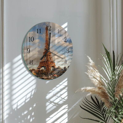 Okrúhle sklenené hodiny Paríž
