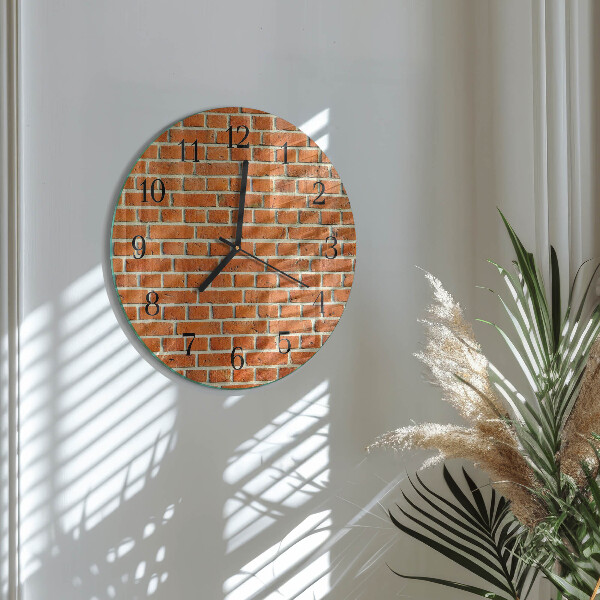 Okrúhle sklenené hodiny Tehla
