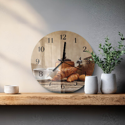 Okrúhle sklenené hodiny Croissanty