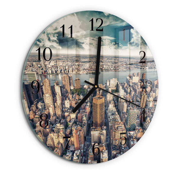 Okrúhle sklenené hodiny New York