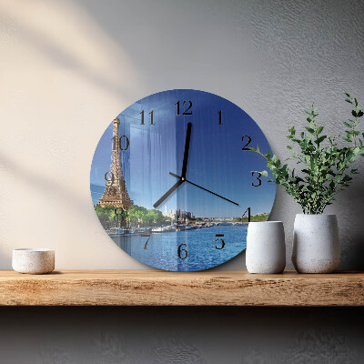 Okrúhle sklenené hodiny Parížska obloha