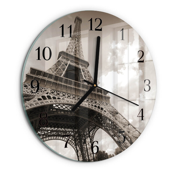 Okrúhle sklenené hodiny Paríž