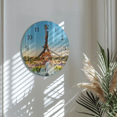 Okrúhle sklenené hodiny Paríž