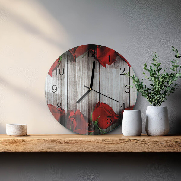 Okrúhle sklenené hodiny Ružové tablety