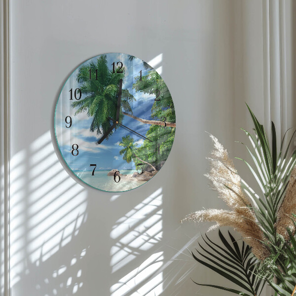 Okrúhle sklenené hodiny Palmy