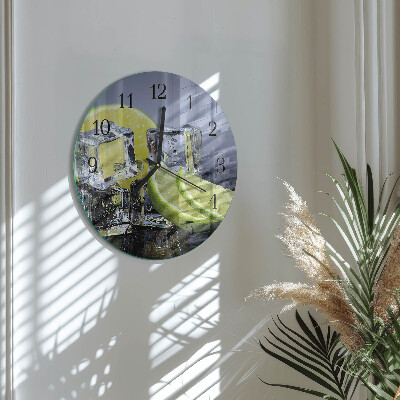 Okrúhle sklenené hodiny Citrusové plody