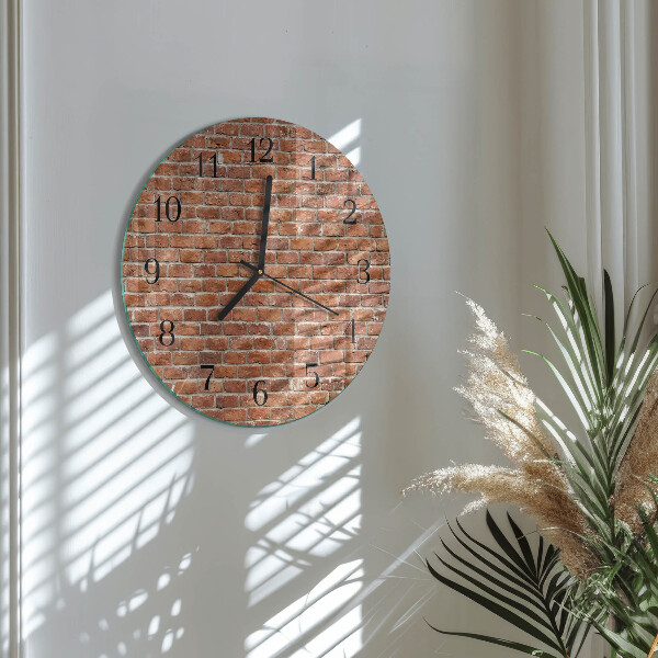 Okrúhle sklenené hodiny Tehla