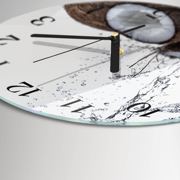 Okrúhle sklenené hodiny Kokosové orechy