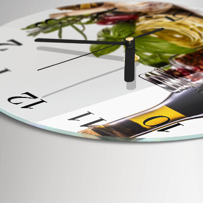 Okrúhle sklenené hodiny Cestoviny
