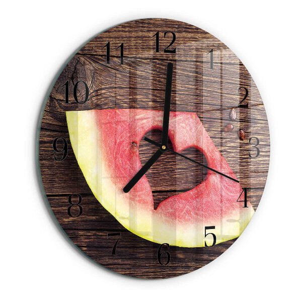 Okrúhle sklenené hodiny Vodný melón