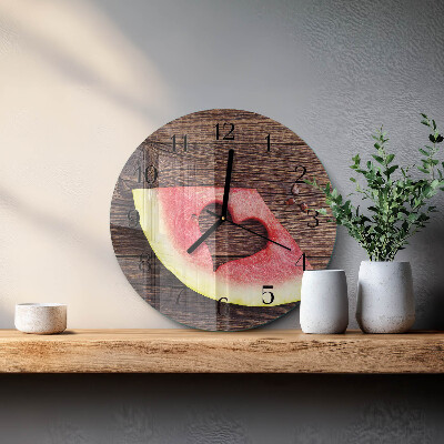 Okrúhle sklenené hodiny Vodný melón