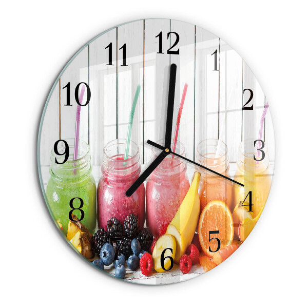 Okrúhle sklenené hodiny Smoothie