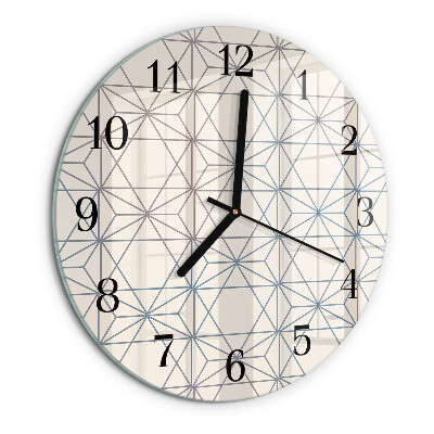 Okrúhle sklenené hodiny Geometrický vzor