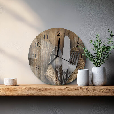 Okrúhle sklenené hodiny Príbory