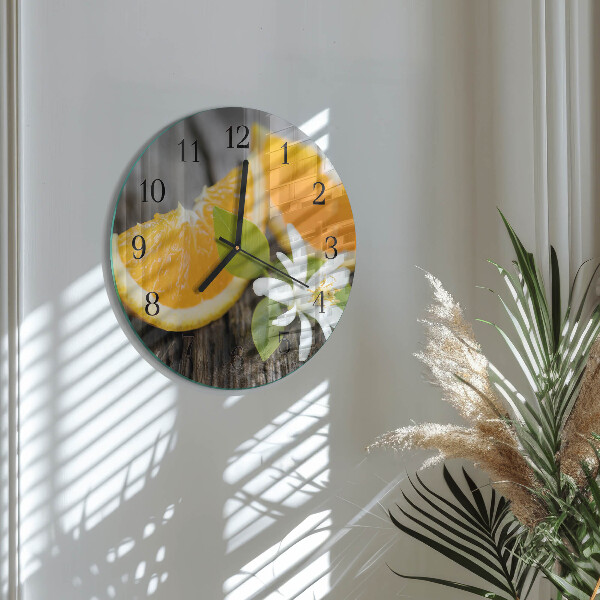 Okrúhle sklenené hodiny Citrónová