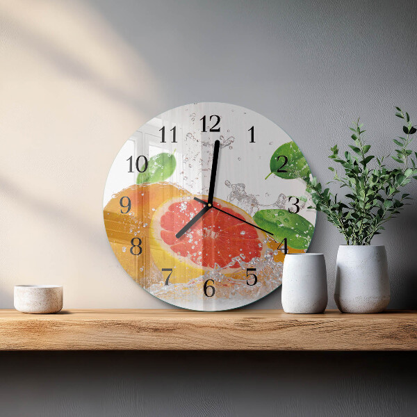 Okrúhle sklenené hodiny Grapefruit