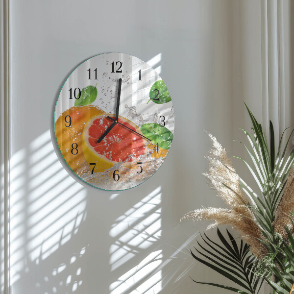 Okrúhle sklenené hodiny Grapefruit