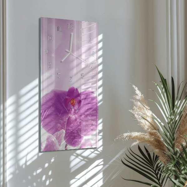 Vertikálne hodiny Orchidea