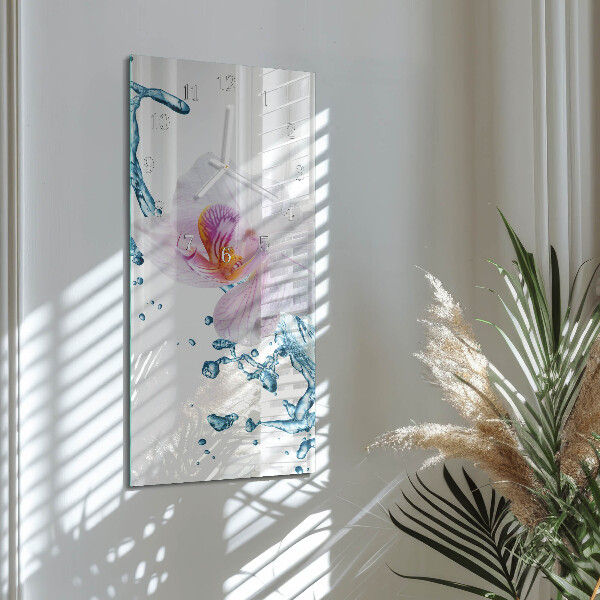 Vertikálne hodiny Orchidea
