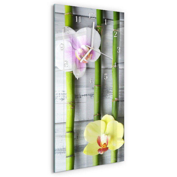 Vertikálne hodiny Orchidea bambus
