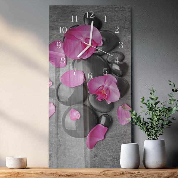 Vertikálne hodiny Orchideové kamene