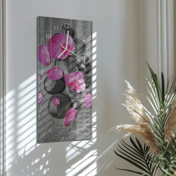 Vertikálne hodiny Orchideové kamene
