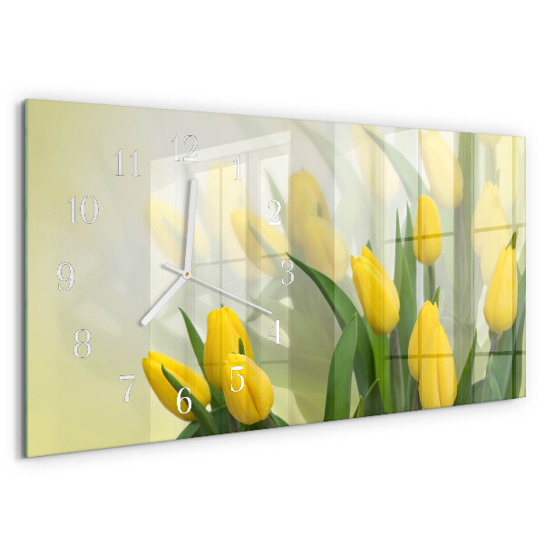 Horizontálne hodiny Tulipány