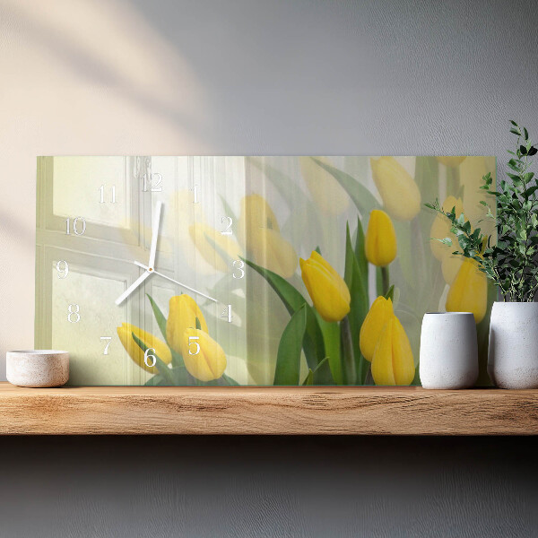 Horizontálne hodiny Tulipány