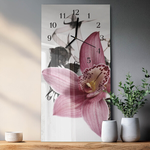 Obdĺžnikové hodiny Orchidea