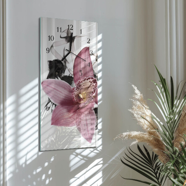 Obdĺžnikové hodiny Orchidea