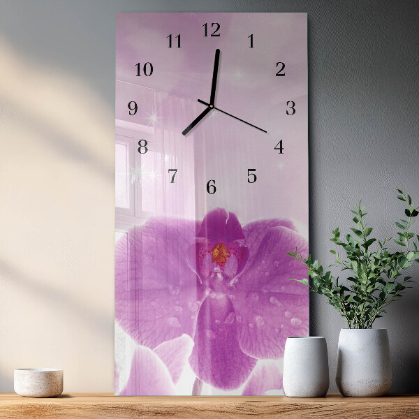 Obdĺžnikové hodiny Orchidea