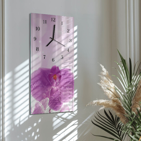 Obdĺžnikové hodiny Orchidea