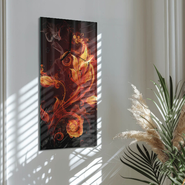 Obdĺžnikové hodiny Ohnivý kvet
