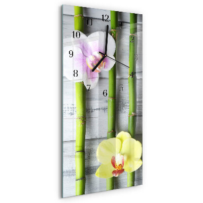 Obdĺžnikové hodiny Orchidea bambus