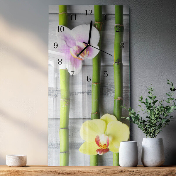 Obdĺžnikové hodiny Orchidea bambus