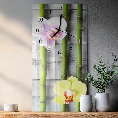 Obdĺžnikové hodiny Orchidea bambus
