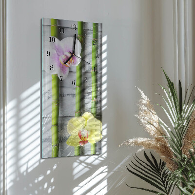 Obdĺžnikové hodiny Orchidea bambus