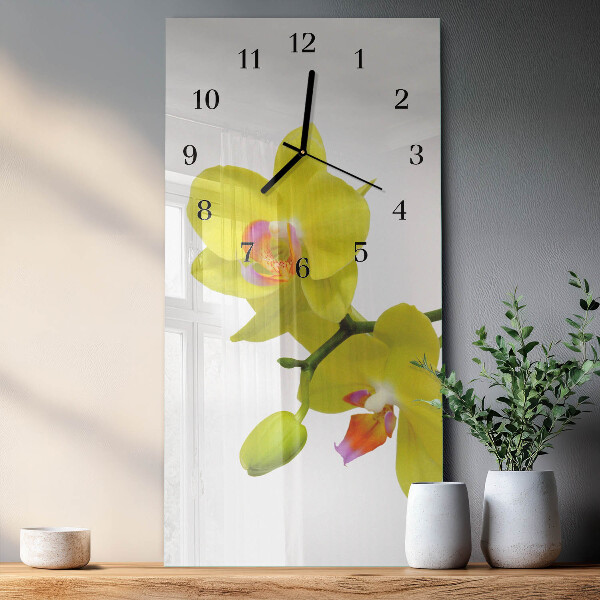 Obdĺžnikové hodiny Orchidea