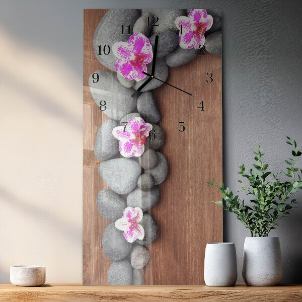 Obdĺžnikové hodiny Orchideové kamene