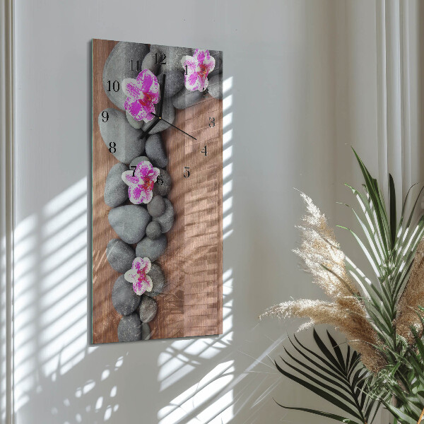 Obdĺžnikové hodiny Orchideové kamene