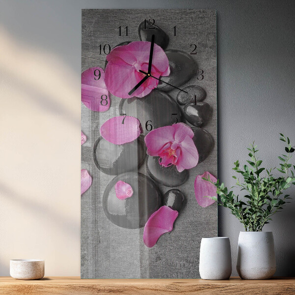 Obdĺžnikové hodiny Orchideové kamene