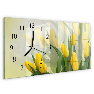 Horizontálne hodiny Tulipány