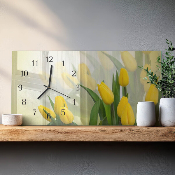 Horizontálne hodiny Tulipány