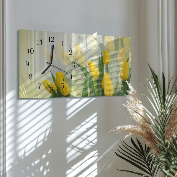 Horizontálne hodiny Tulipány