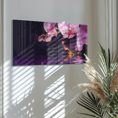 Horizontálne hodiny Orchidea